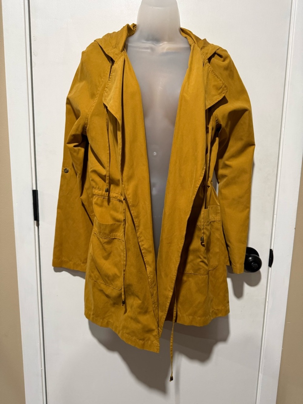 Love Tree Mustard Hooded Utility Jacket-#1340